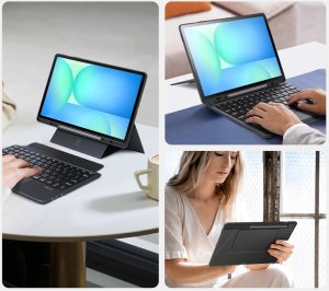 Etui z klawiaturą Dux Ducis (DK series) na Samsung Tab S10 FE+ (Plus) z podświetleniem - czarna 6