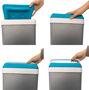 Lodówka Turystyczna 15L Extra Cold Eda Na Wkłady Mrożące Szara Biała Rączka 6