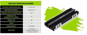 Gelid IceCap M.2 Black, czarny radiator z termopadami na dyski (HS-M2-SSD-21) 5