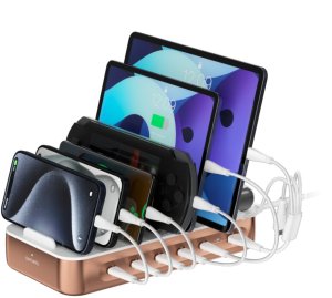 4smarts Ladestation Team 100W 5C/1A inkl. 6 Kabel, kupfer 5