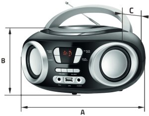 Boombox Radio FM z bluetooth Manta Black Chilli 6