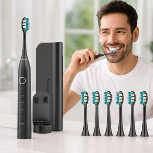 Szczoteczka Soniczna Do Zębów - Zestaw Etui + 8 końcówek - Elektryczna 13