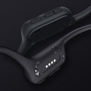 Nowe Wodoodporne Słuchawki Bluetooth z Przewodnictwem Kostnym Occamo AquaPro na Basen do Pływania IP68 Czarne 6