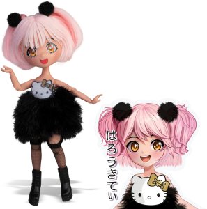 MANGA HELLO KITTY Różowa, lalka, 19.5 cm 10