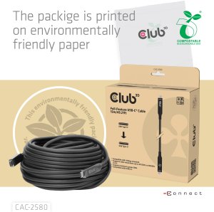 Kabel USB Club 3D USB-C - USB-C 15 m Czarny (CAC-2580) 6