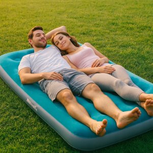 Materac dmuchany Riwall RRD-02 - 19113722 cm welurowy 2-os dwuosobowy 2