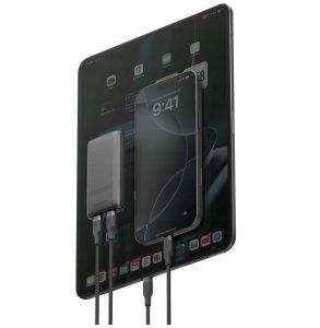 Ładowarka sieciowa Energea TravelWorld Edge 65W 2xUSB-C PD/PPS/QC3.0 (US/UK/EU) grafitowy 3