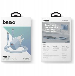 Ładowarka sieciowa Bazic GoPort Velox Kit USB-C/USB-A GaN 35W z kablem niebieski 7