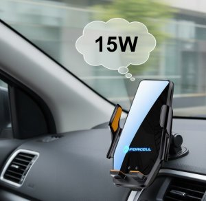 Forcell F-GRIP HS6 uchwyt samochodowy z ładowaniem indukcyjnym do szyby / kratki wlotu czarny 9