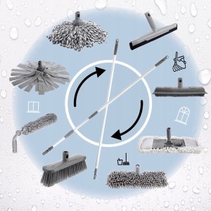 Mop do Okien ze Ściągaczką 2w1 CLEAN SYSTEM 28,5 x 18,5 cm Tworzywo ORION 4