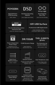 Moondrop Dawn Pro 2 - Przenośny wzmacniacz DAC USB Dual CS43198 3