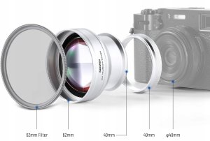Obiektyw 1.5x Telekonwerter 49mm Do Fujifilm X100 X100v X100vi / Neewer / Ls-61 9