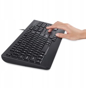 Klawiatura przewodowa Perixx PERIBOARD-313 podświetlana, touchpad, 2x hub USB, czarna 3