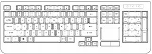 Klawiatura przewodowa Perixx PERIBOARD-313 podświetlana, touchpad, 2x hub USB, czarna 6