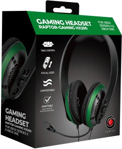 Zestaw słuchawkowy Over Ear Raptor Gaming HX200 Stereo czarny/zielony 7
