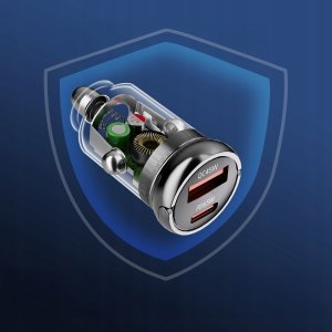 Wozinsky Ładowarka 65W samochodowa USB-C PD 65W / USB-A 45W QC 3.0 - czarna 5