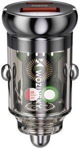 Wozinsky Ładowarka 65W samochodowa USB-C PD 65W / USB-A 45W QC 3.0 - czarna 8