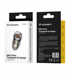 Wozinsky Ładowarka 65W samochodowa USB-C PD 65W / USB-A 45W QC 3.0 - czarna 10