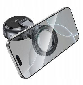 Uchwyt na telefon do samochodu magnetyczny Hoco z regulowaną przyssawką H92 czarno szary 4