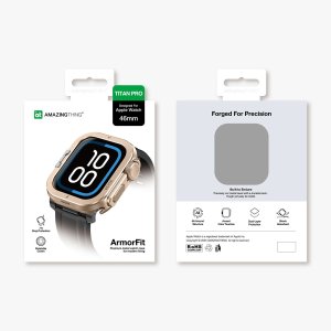 Etui metalowe AMAZINGTHING Titan Pro na Apple Watch 11 46mm aluminiowe - złote 5