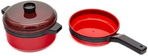DUŻY ZESTAW KUCHENNY GARNKI KUCHENKA CZAJNIK AKCESORIA SZTUĆCE DŹWIĘKI CZERWONY 5