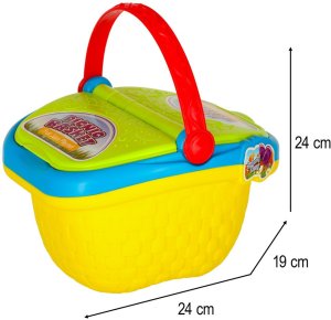 KOSZ PIKNIKOWY FAST FOOD ZESTAW DLA DZIECI PIZZA BURGER JEDZENIE ZABAWA 13