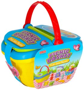 KOSZ PIKNIKOWY FAST FOOD ZESTAW DLA DZIECI PIZZA BURGER JEDZENIE ZABAWA 14