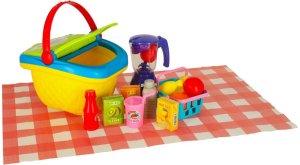 KOSZ PIKNIKOWY FAST FOOD ZESTAW DLA DZIECI PIZZA BURGER JEDZENIE ZABAWA 9