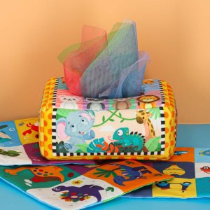 Polesie SORTER SENSORYCZNY PUDEŁKO Z CHUSTECZKAMI MONTESSORI PLUSZOWE CYFRY LITERY 13