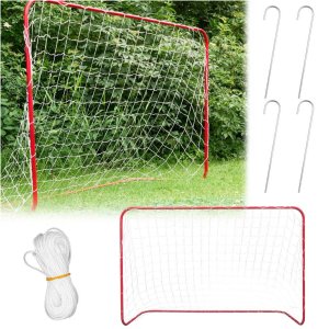 BRAMKA DO PIŁKI NOŻNEJ DLA DZIECI TRENINGOWA PIŁKARSKA 183X122X61CM CZERWONA 8