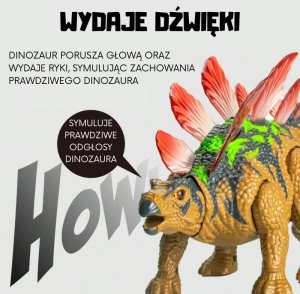 DINOZAUR ZDALNIE STEROWANY RC ROBOT STEGOZAUR DLA DZIECI KREATYWNY INTERAKTYWNY 4