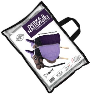Zestaw Skippi - Hobby Horse Gniady - Derka i nauszniki - wrzos i śliwka 12