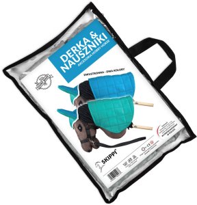 Zestaw Skippi - Hobby Horse Gniady - Derka i nauszniki - mięta i niebieski 12