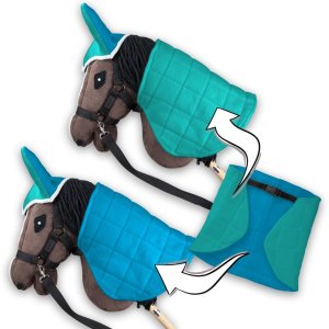 Zestaw Skippi - Hobby Horse Gniady - Derka i nauszniki - mięta i niebieski 5