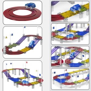 WOOPIE Magnetyczny Tor Samochodowy Wyścigowy + Autko 137 El. 4