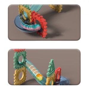 KLOCKI KONSTRUKCYJNE 3D ZESTAW EDUKACYJNY TOR KULKOWY KULODROM WAFLE 68EL 2