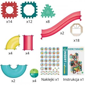 KLOCKI KONSTRUKCYJNE 3D ZESTAW EDUKACYJNY TOR KULKOWY KULODROM WAFLE 68EL 4