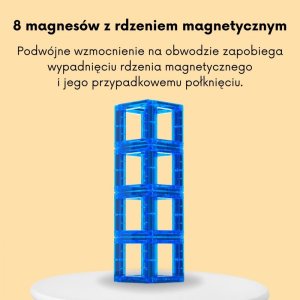 WOOPIE Przestrzenne Klocki Magnetyczne Nauka Liter 70 Elementów 3