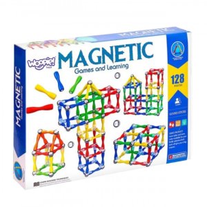 KLOCKI MAGNETYCZNE KONSTRUKCYJNE 3D 128 EL. XXL EDUKACYJNE KREATYWNE TRWAŁE 5