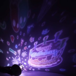 4kom.pl LAMPKA NOCNA PROJEKTOR GWIAZD KRÓLIK LED USB 6 MOTYWÓW PILOT MUZYKA AKUMULATOR 12
