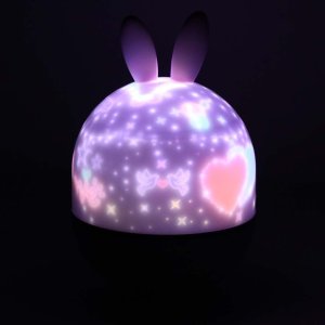 4kom.pl LAMPKA NOCNA PROJEKTOR GWIAZD KRÓLIK LED USB 6 MOTYWÓW PILOT MUZYKA AKUMULATOR 10