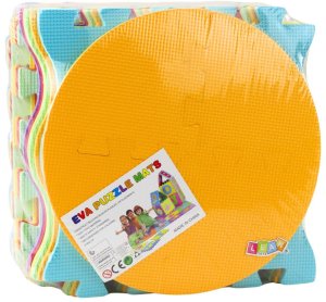 LeanToys MATA EDUKACYJNA MIĘKKIE PUZZLE PIANKOWE EVA KOJEC OWOCE SŁODYCZE 16 EL. 3