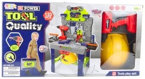LeanToys WARSZTAT MAŁEGO MAJSTERKOWICZA 2W1 WALIZKA ZESTAW NARZĘDZI 133 EL WKRĘTARKA 3