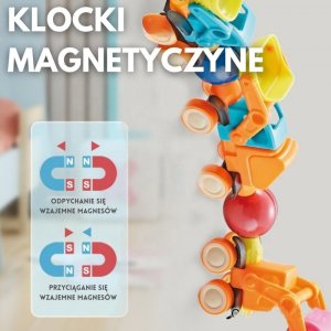 MAGNETYCZNE KLOCKI KONSTRUKCYJNE POJAZDY 52 EL DLA DZIECI KREATYWNE 2