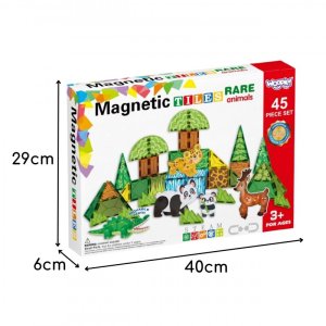 WOOPIE Klocki Magnetyczne Konstrukcyjne 3D Zestaw Edukacyjny Rzadkie Zwierzęta 45el. 6