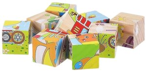 LeanToys Drewniana Układanka Klocki Farma Puzzle Edukacyjne Zwierzęta 6 Obrazków 3