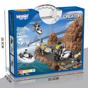 WOOPIE Klocki Konstrukcyjne Zbuduj Pojazdy Policyjne 8 Modeli STEAM - Zostań bohaterem miasta! 3