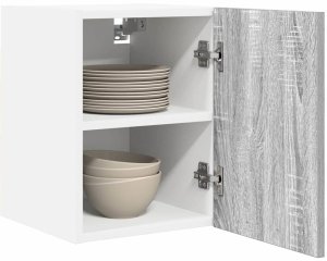 vidaXL Szafka wisząca Riga Szary Sonoma i Biały 30 x 31 x 40 cm 3