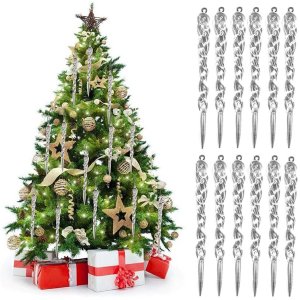 DA300 Sople choinkowe akrylowe 12szt 2