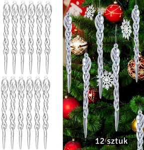 DA300 Sople choinkowe akrylowe 12szt 3